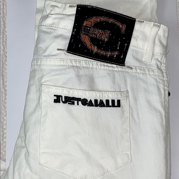 Just Cavalli Double Logo White Jeans